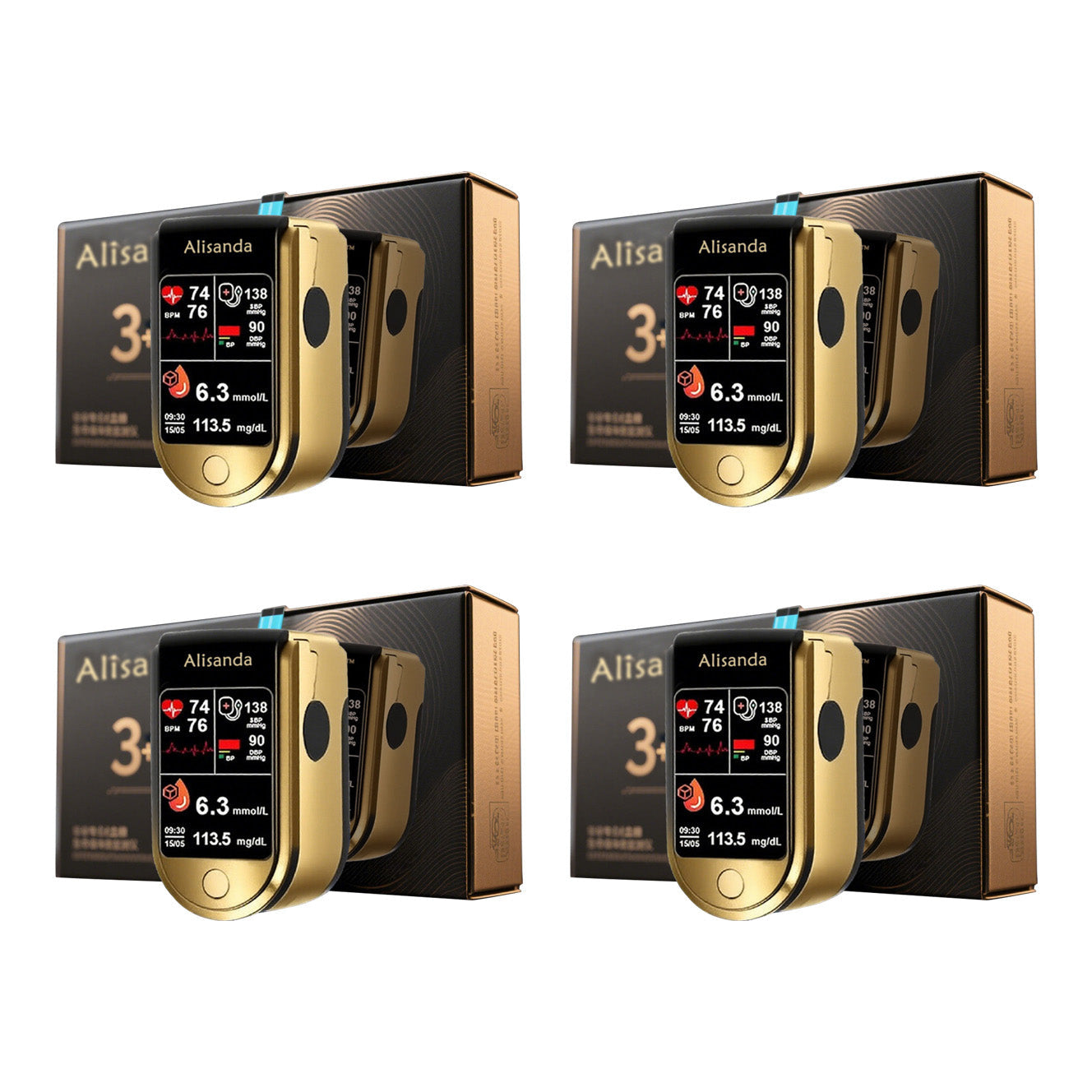 3 v 1 monitor zdraví Bezbolestné testování – extrémně rychlé měření – přesné sledování ✅ Hladina cukru v krvi ✅ Srdeční frekvence ✅ Kyslík v krvi Vše v jednom!