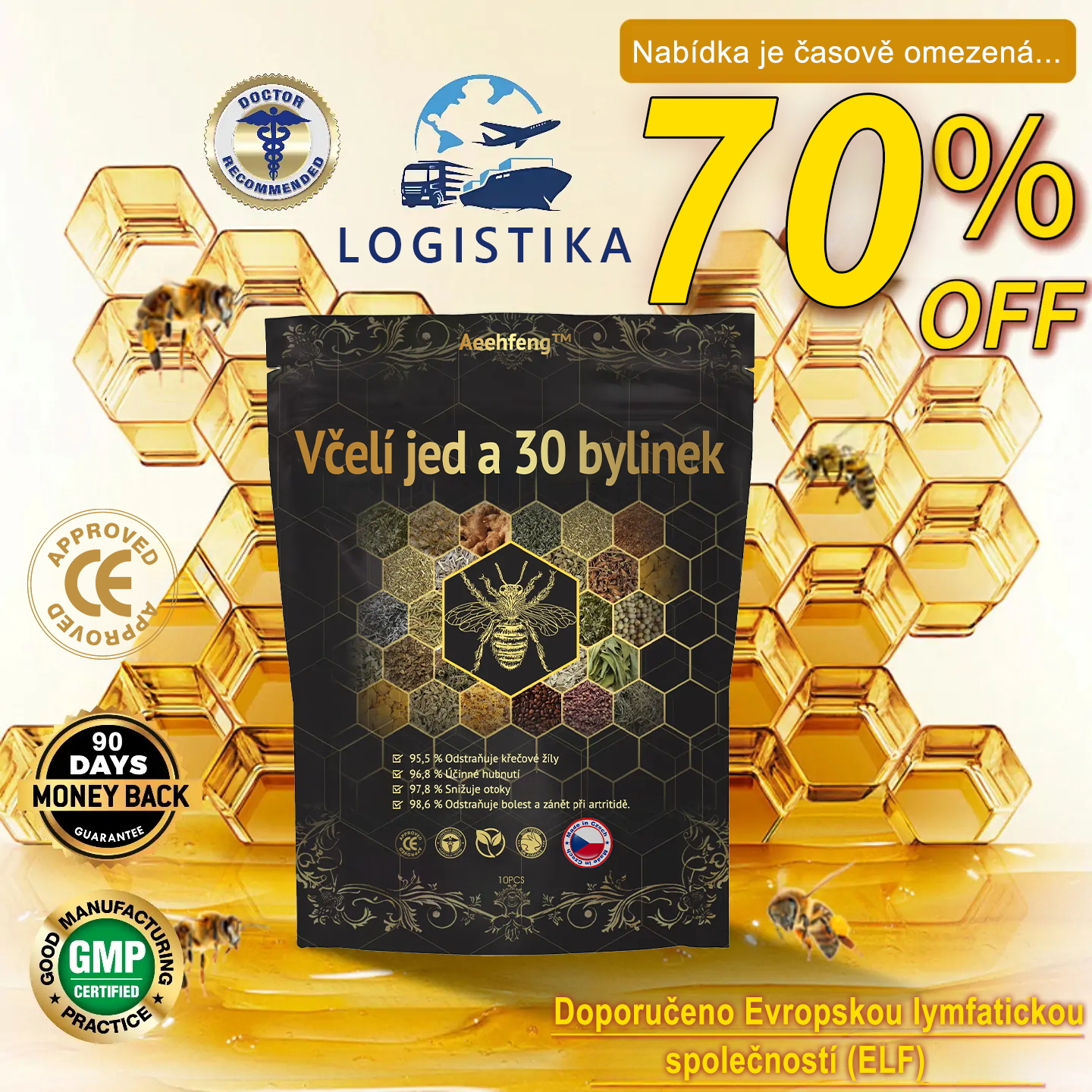 🔥💫 Poslední den na získání slevy 70 %: Aeehfeng®  Včelí jed a 30 bylinek pro detoxikaci nohou a korálky pro tvarování těla  - ✨Doporučeno Evropskou lymfatickou asociací (ELF) ✨🧀