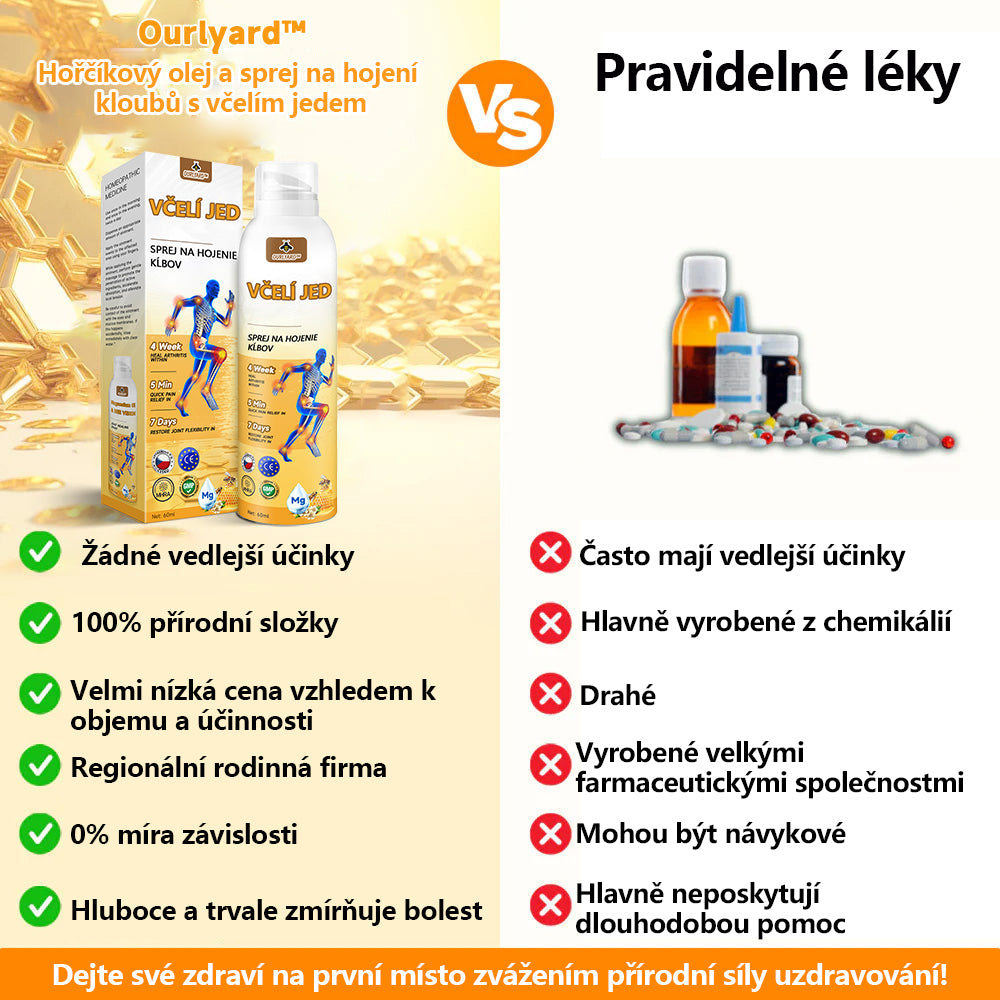 🔥💫Ourlyard™ Hořčíkový olej a včelí jed na hojení kloubů ve spreji👨‍⚕️Cure bolesti kloubů za pouhé 4 týdny, bez zpětného efektu