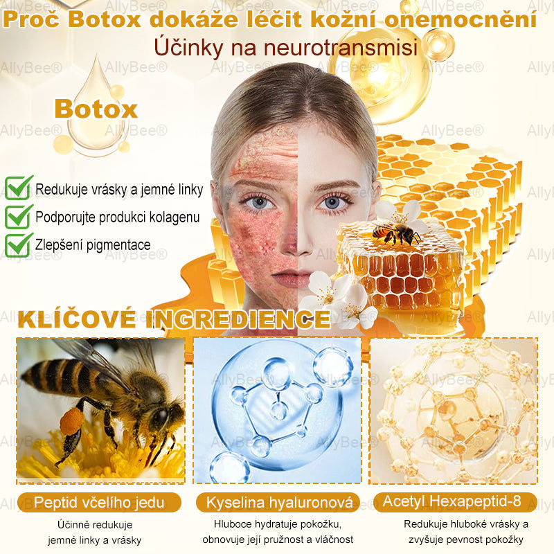 👨‍🔬AllyBee® Botox Krém na ošetření pleti proti stárnutí, hydratační, oprava pleti, vyrovnání tónu pleti, léčba akné a tmavých skvrn, odstraňování bradavic a mateřských znamének