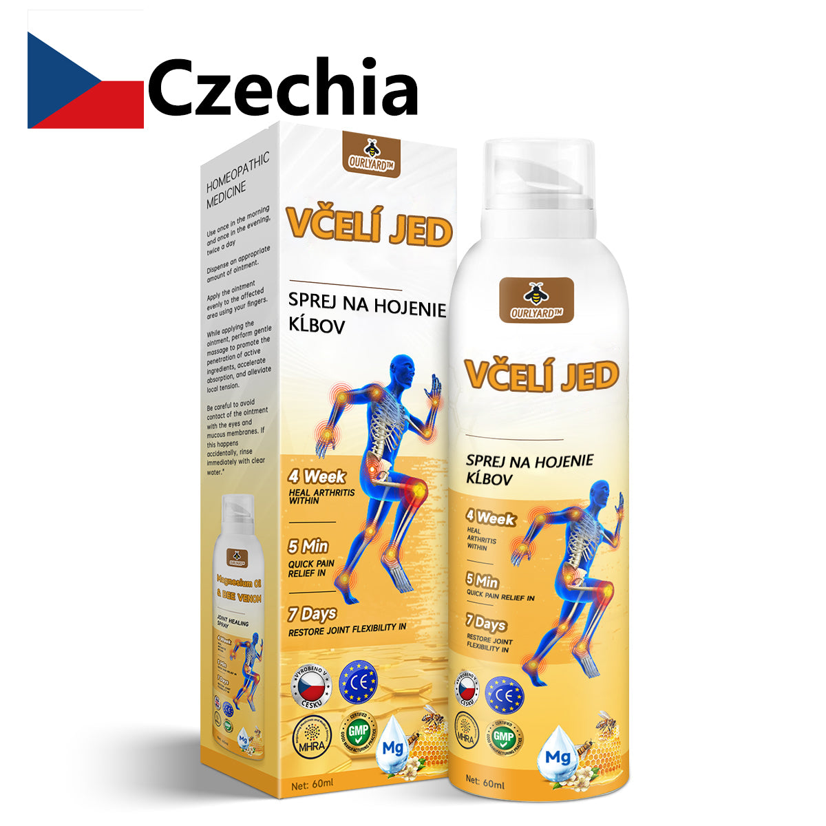 🔥💫Ourlyard™ Hořčíkový olej a včelí jed na hojení kloubů ve spreji👨‍⚕️Cure bolesti kloubů za pouhé 4 týdny, bez zpětného efektu