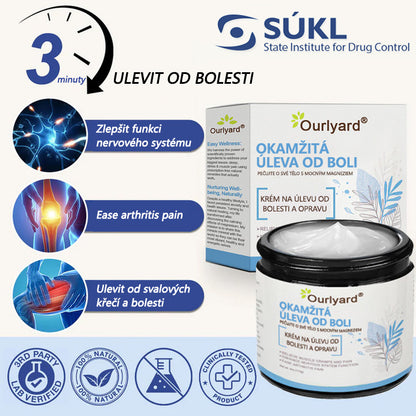 ✅ Schváleno MZČR lékaři | Ourlyard® Hořčíkový krém na úlevu od bolesti kostí a svalů ( Pro artritidu, neuropatii, revmatická onemocnění, svalové křeče, záškuby i sportovní úrazy)