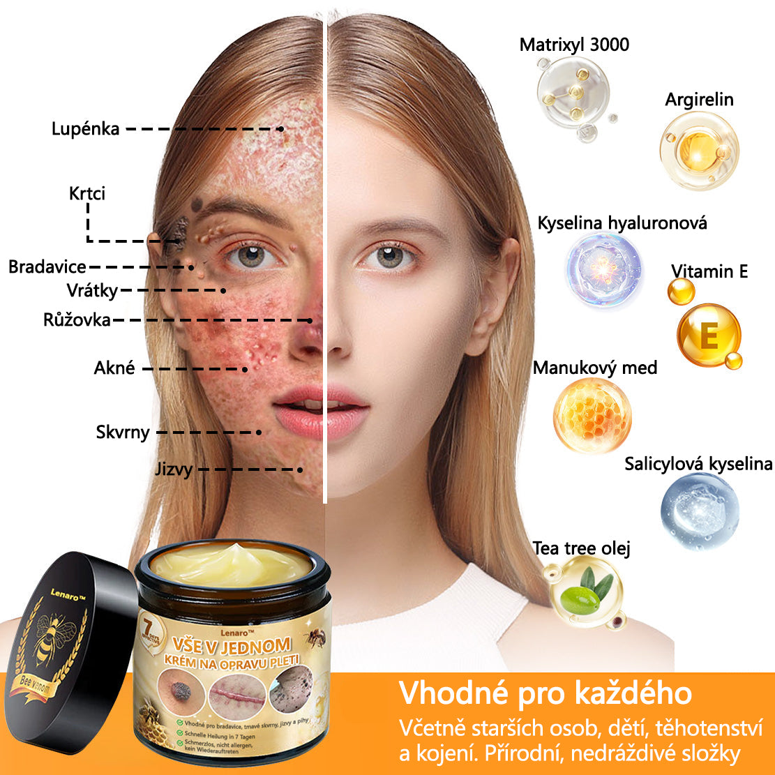 🎇𝐋𝐞𝐧𝐚𝐫𝐨™ Včelí jed všestranný krém, schválený českými dermatology (👩‍ Doporučeno Českou společností pro kožní a pohlavní nemoci CGDV)