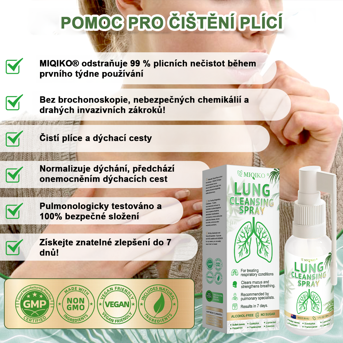 [Oficiální obchod značky] 👨‍⚕️𝐌𝐈𝐐𝐈𝐊𝐎® Pokročilý sprej na čištění plic  (☘️Doporučeno plicními specialisty☘️)