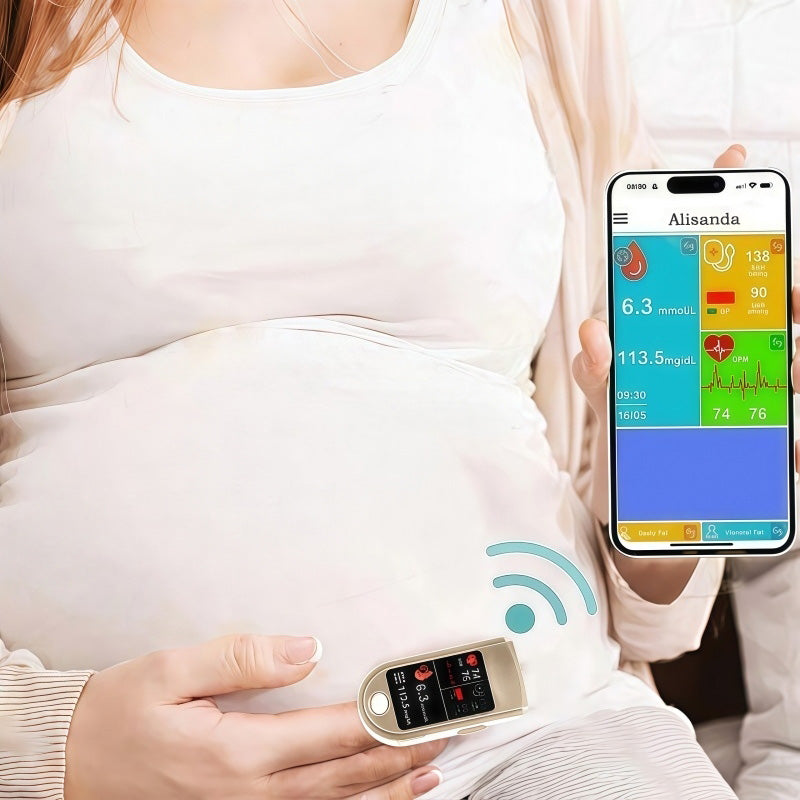 3 v 1 monitor zdraví Bezbolestné testování – extrémně rychlé měření – přesné sledování ✅ Hladina cukru v krvi ✅ Srdeční frekvence ✅ Kyslík v krvi Vše v jednom!